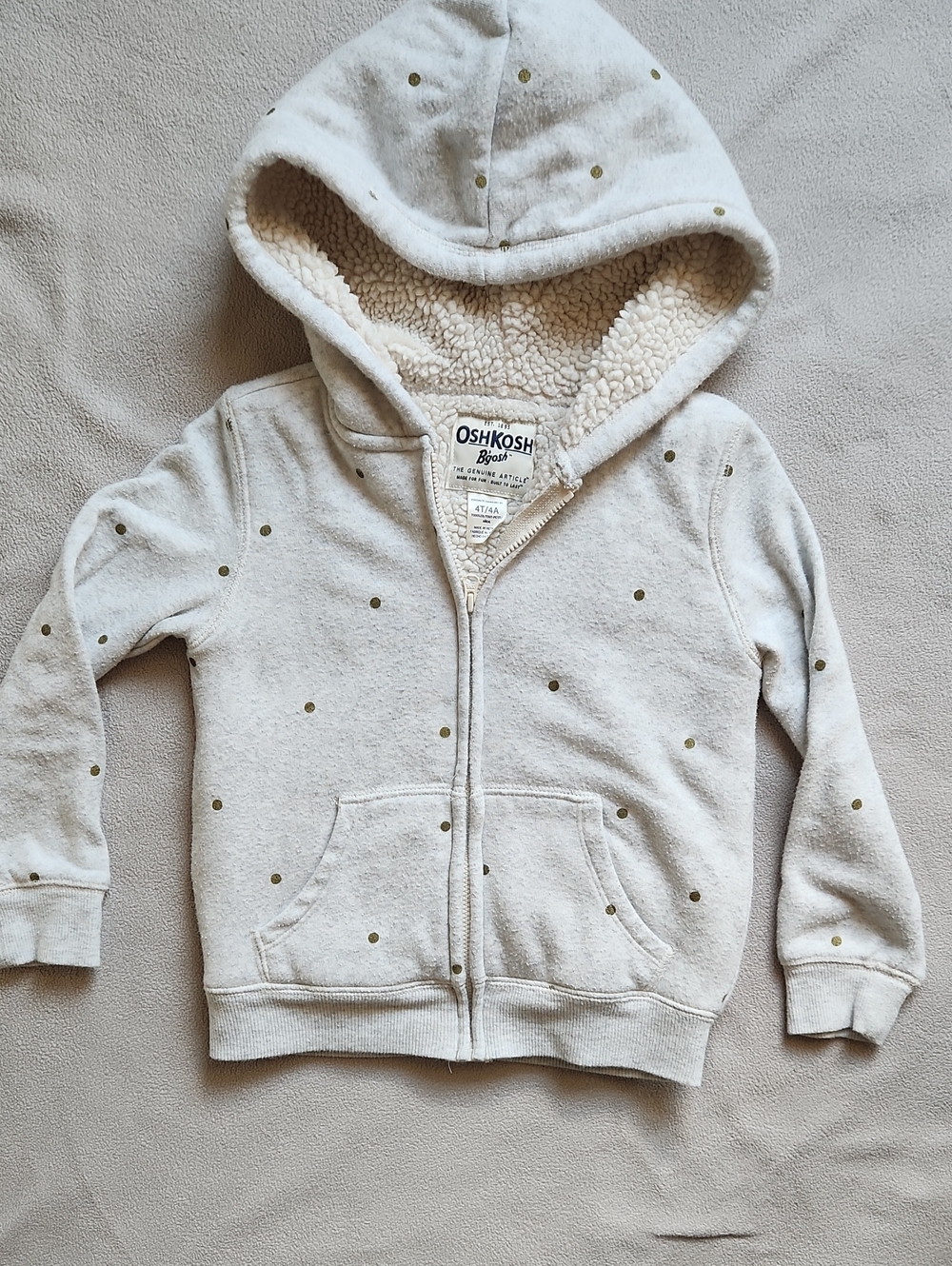 Polka Dot Sherpa Lined Hooded Jacket